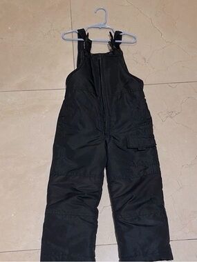 Kids Black Snow Bib Overalls